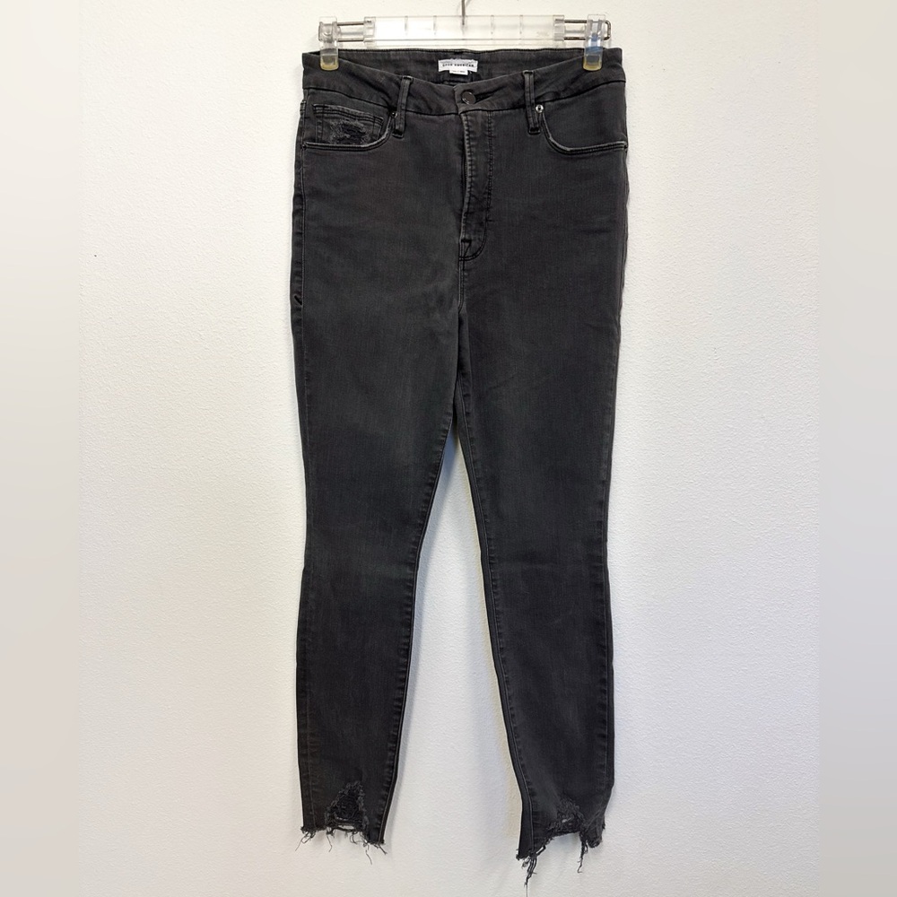 GOOD AMERICAN Good Legs Crop Chewed Hem | Black | Size 10/30 | Great Condition